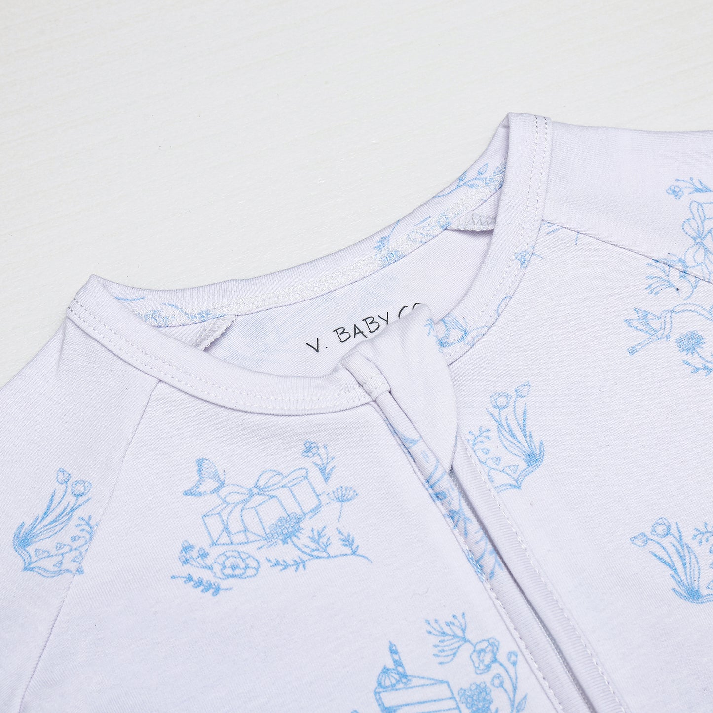 Limited Edition Blue Toile Print Onesie Pajama