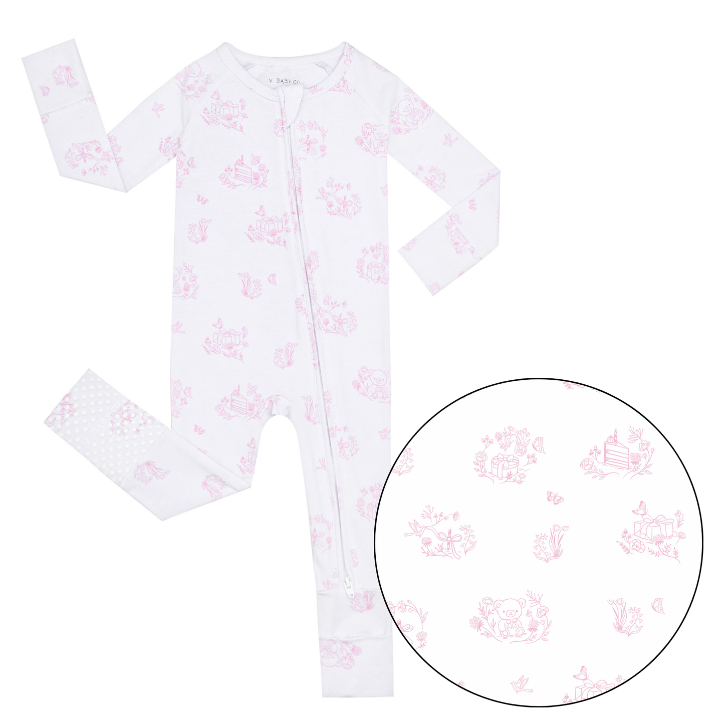 Limited Edition Pink Toile Print Onesie Pajama