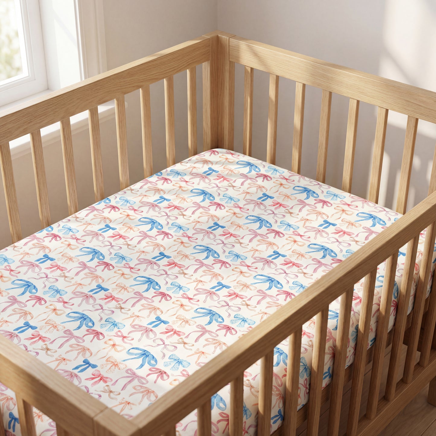 Bow Avenue Collection – Organic Cotton Crib Sheet
