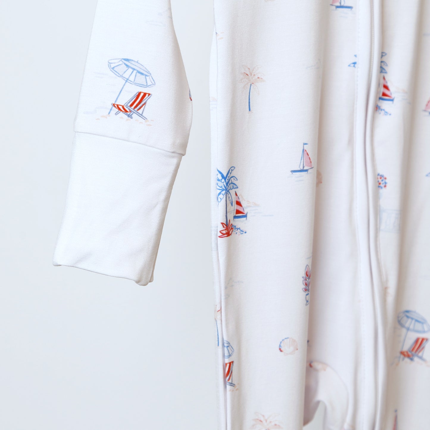 Beach Side Vacation Print Onesie Bamboo Pajamas - Ultra-Soft & Breathable Kids’ Sleepwear