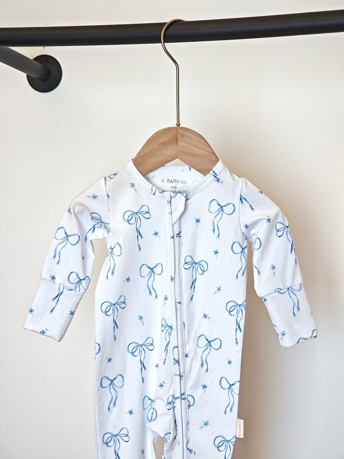 Something Blue Baby Onesie Pajama | Organic Cotton Jersey Sleepwear