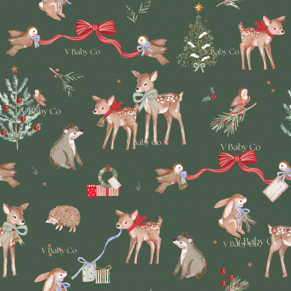 Woodland Friends Holiday Toddler Dress