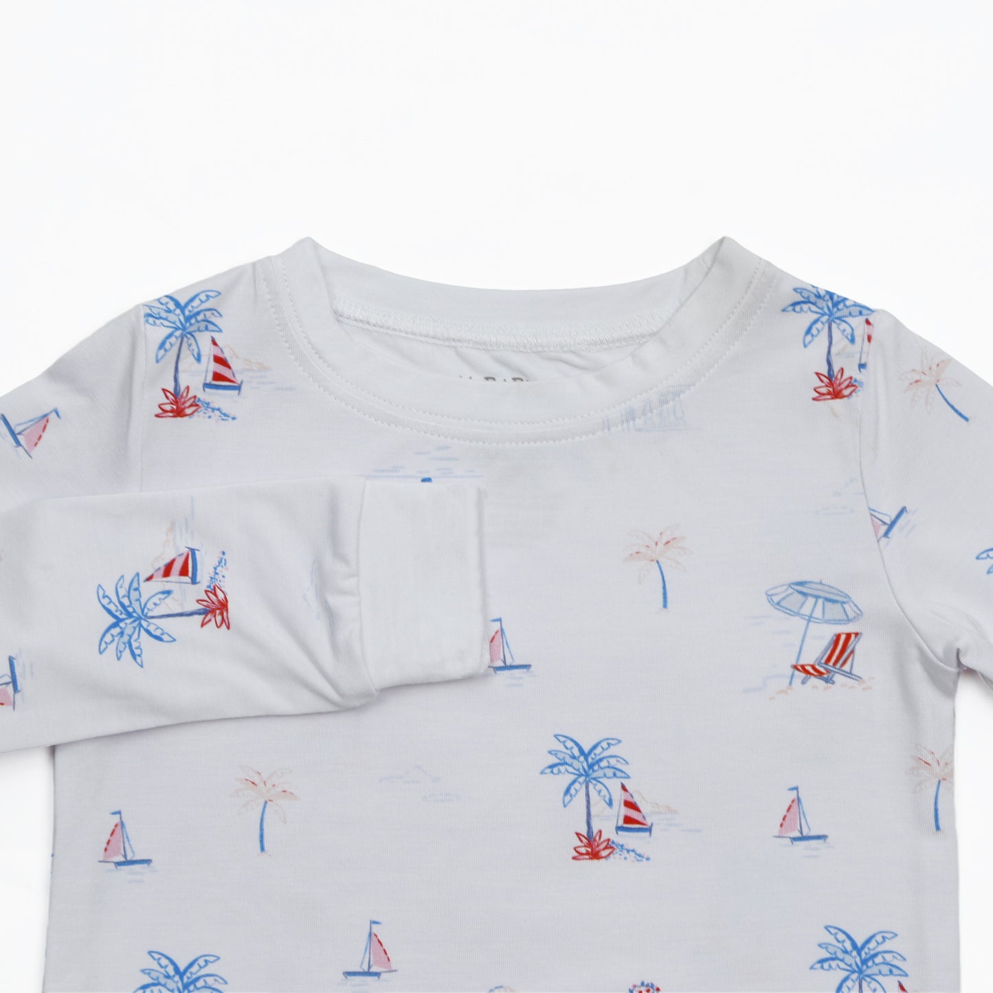 Beach Side Vacation Print Bamboo 2 Piece Kids Pajamas Set - Ultra-Soft & Breathable Kids’ Sleepwear