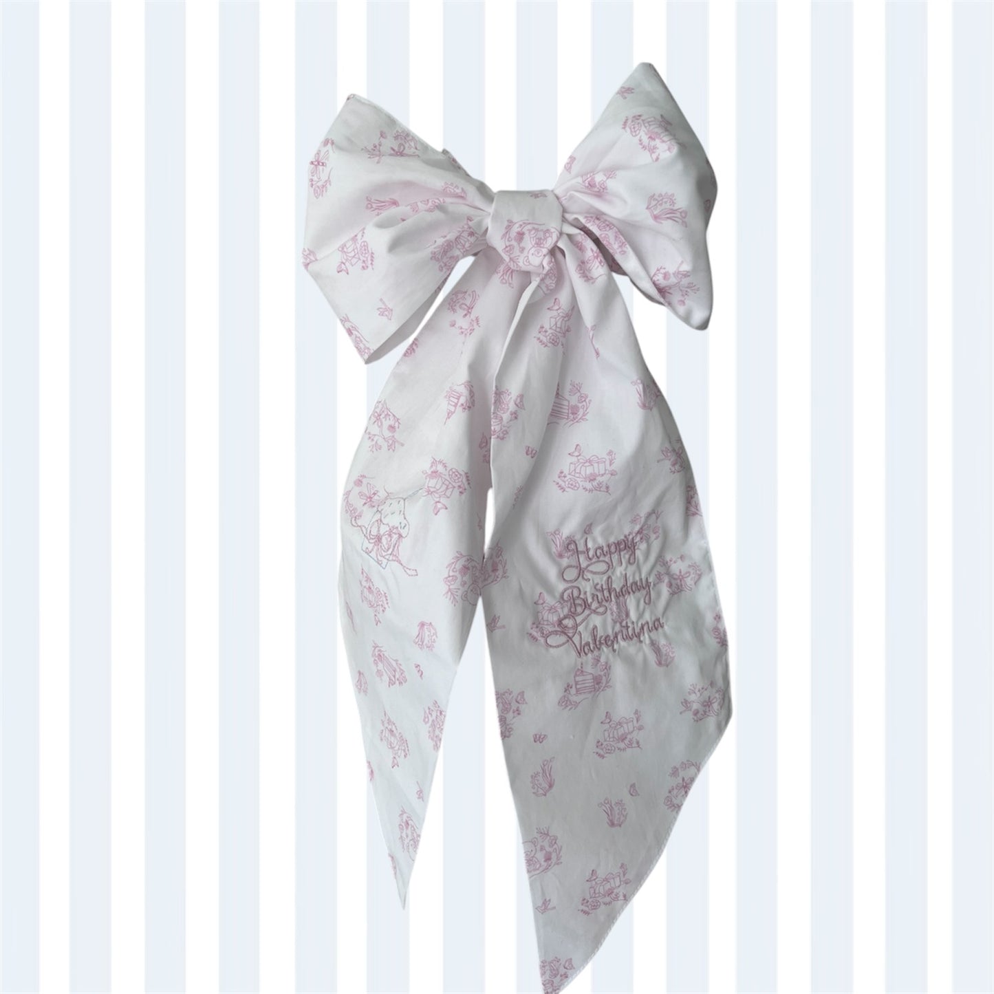 Toile Design Celebration Sash – Elegant Accessory for Special Moments