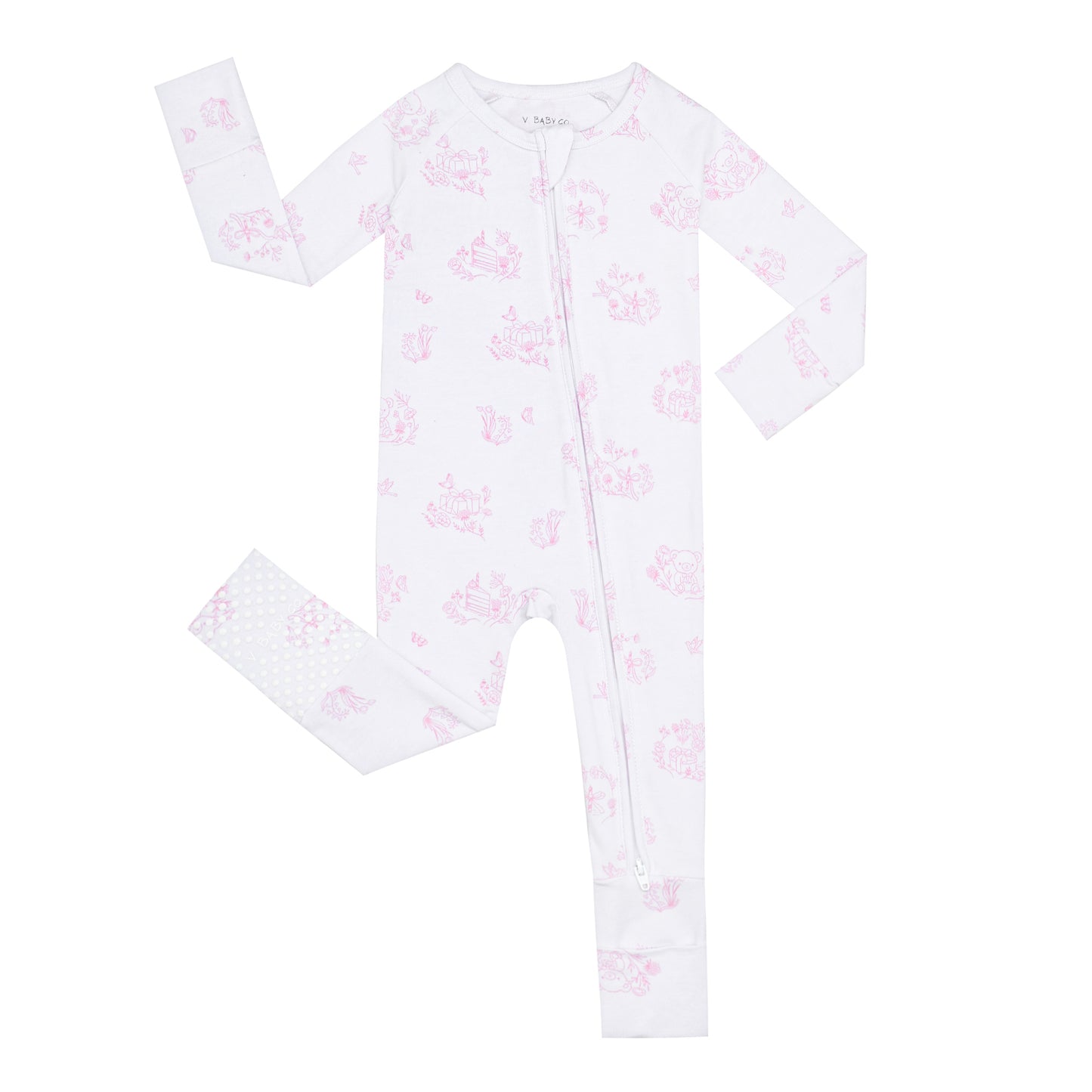 Limited Edition Pink Toile Print Onesie Pajama & Blanket Bundle