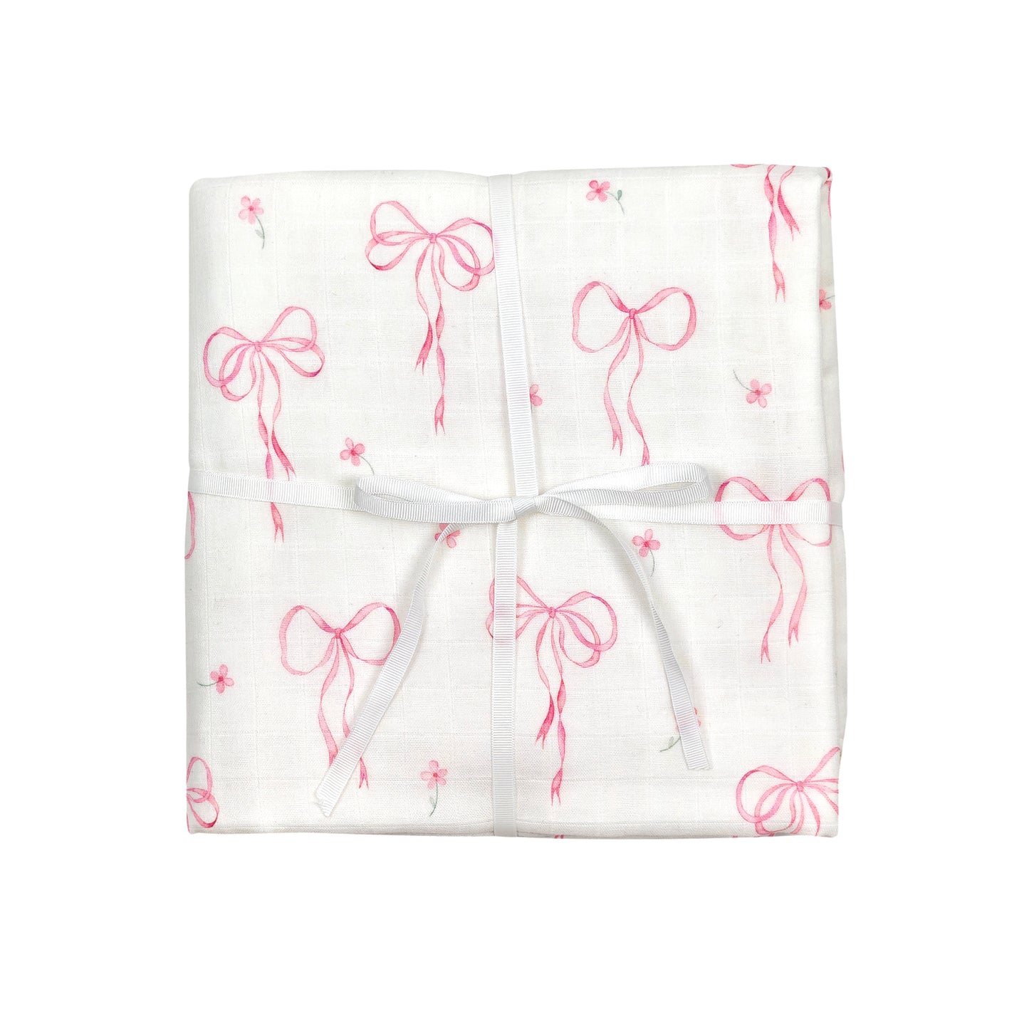 Pretty in Pink Organic Cotton Gauze Blanket with Crochet Trim