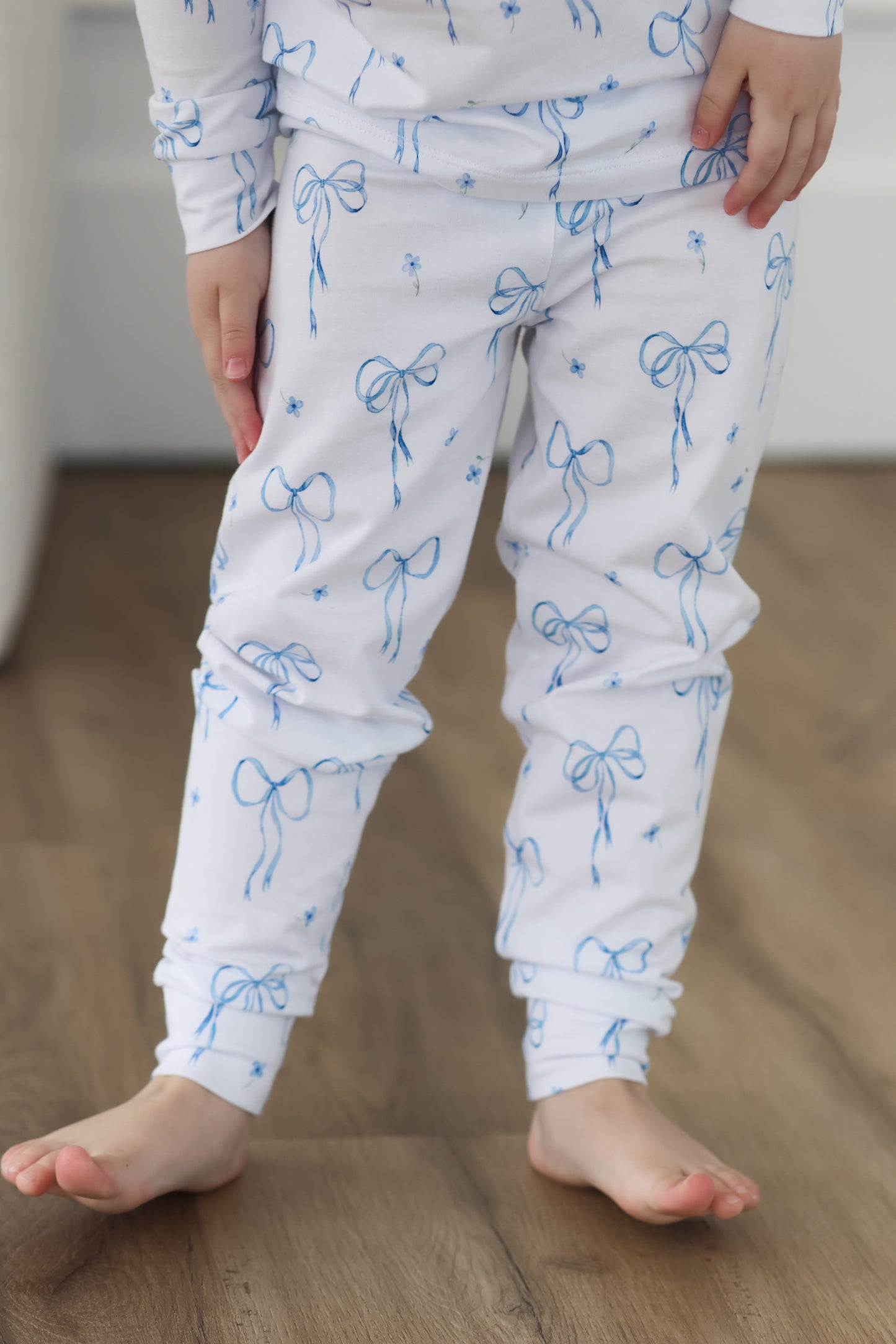 Something Blue Two-Piece Children’s Pajama Set | Organic Cotton Jersey Sleepwear