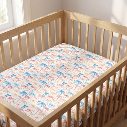 Bow Avenue Collection – Organic Cotton Crib Sheet