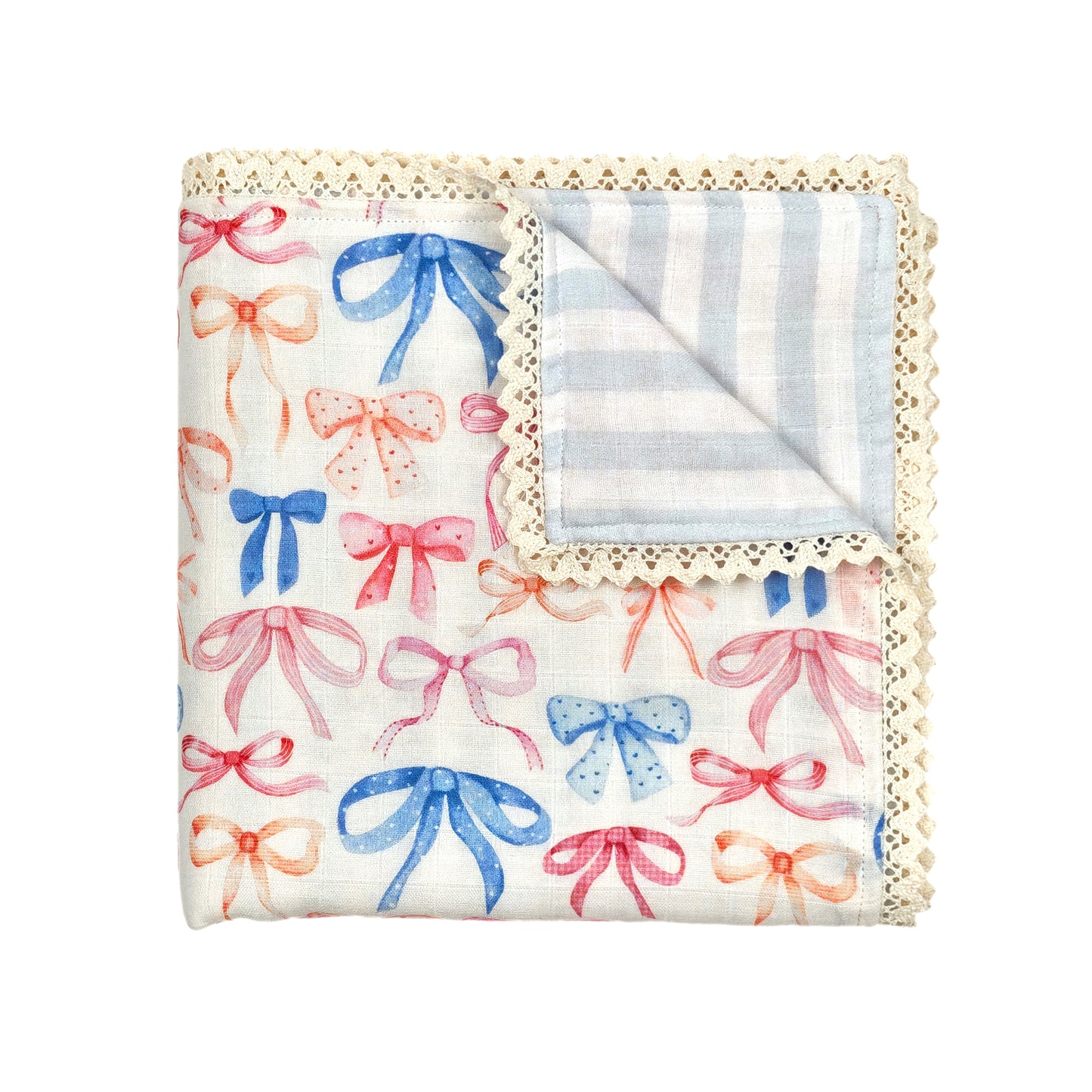 Bow Avenue Collection – 6 Layer Organic Cotton Gauze Reversible Blanket