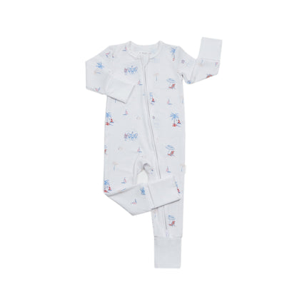 PREORDER - Beach Side Vacation Print Onesie Bamboo Pajamas - Ultra-Soft & Breathable Kids’ Sleepwear