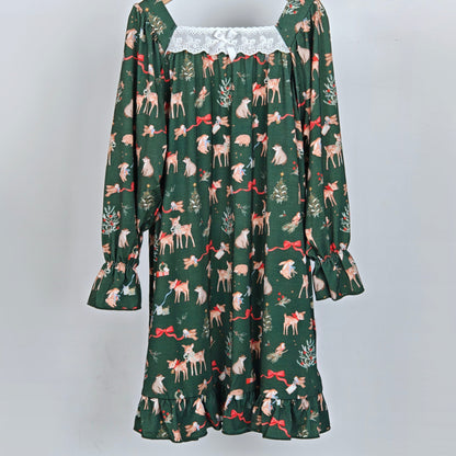 Woodland Friends Holiday Toddler Dress