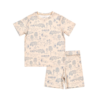 Farmyard Toile Bamboo Short Set