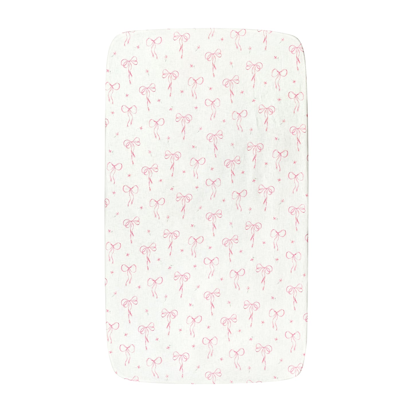 Pretty in Pink Linen Crib Sheet