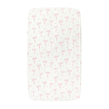 Pretty in Pink Linen Crib Sheet