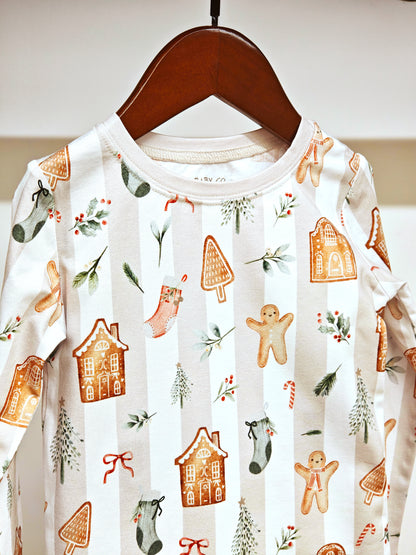 Gingerbread Lane Collection Two-Piece Organic Cotton Jersey Children’s Pajama Set