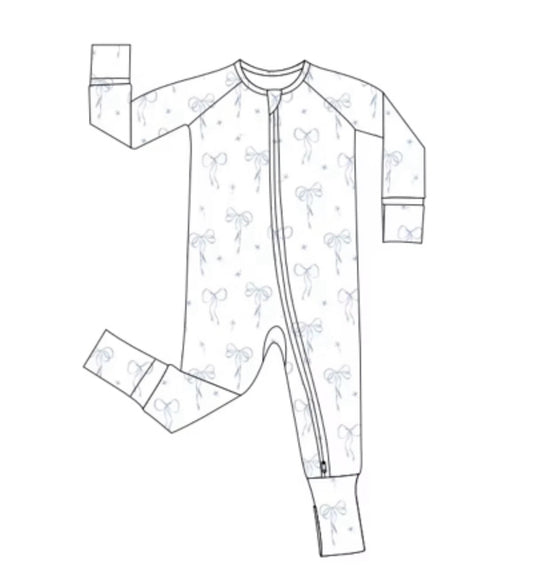 Something Blue Baby Onesie Pajama | Organic Cotton Jersey Sleepwear