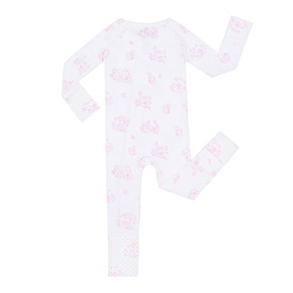 Limited Edition Pink Toile Print Onesie Pajama