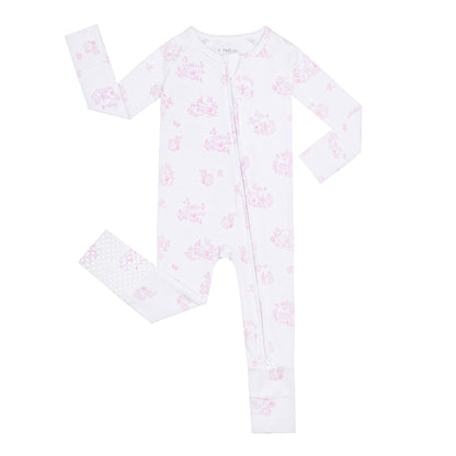 Limited Edition Pink Toile Print Onesie Pajama & Blanket Bundle