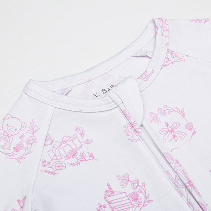 Limited Edition Pink Toile Print Onesie Pajama