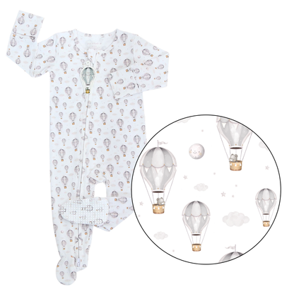 Hot Air Balloon Hand-Drawn Baby Sleeper – Bamboo, Ultra-Soft & Certified Safe