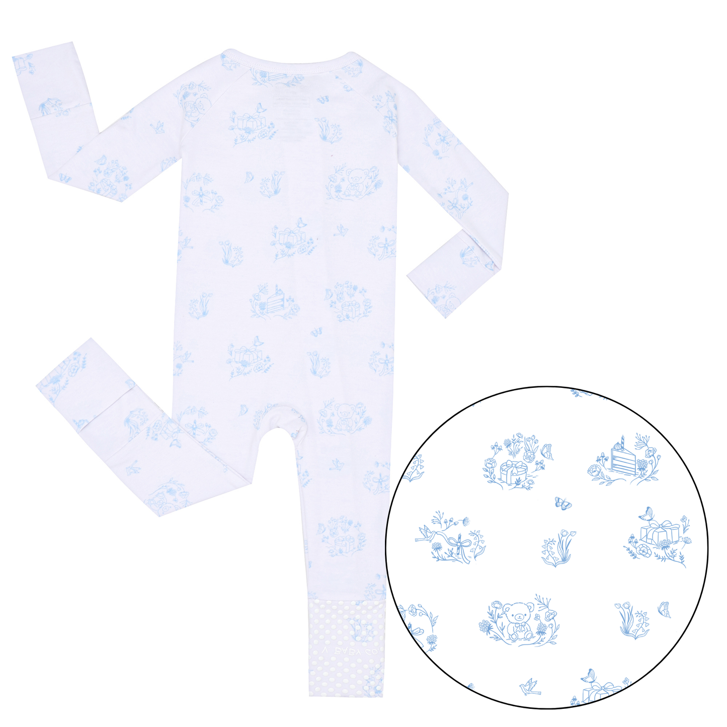 Limited Edition Blue Toile Print Onesie Pajama